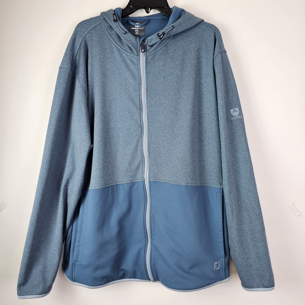 FootJoy Jacket Mens 2XL Blue Thermoseries Full Zip Hoodie Golf Outdoors Oldfield